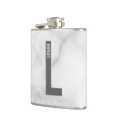 モダンはっきりしたパーソナライズされたモノグラム名 フラスク (左)