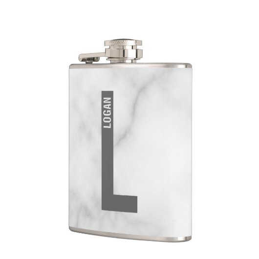 モダンはっきりしたパーソナライズされたモノグラム名 フラスク (左)