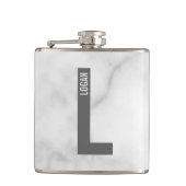 モダンはっきりしたパーソナライズされたモノグラム名 フラスク (正面)