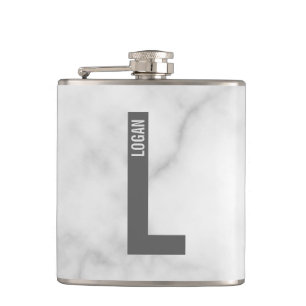 モダンはっきりしたパーソナライズされたモノグラム名 フラスク