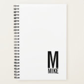 モダンはっきりしたパーソナライズされたモノグラム名 プランナー手帳 (正面)