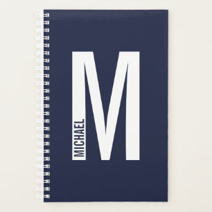 モダンはっきりしたパーソナライズされたモノグラム名 プランナー手帳