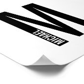 モダンはっきりしたパーソナライズされたモノグラム名 ポスター (角)