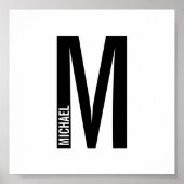 モダンはっきりしたパーソナライズされたモノグラム名 ポスター (正面)