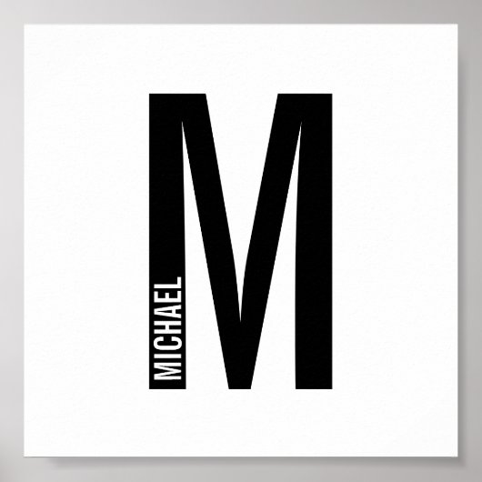 モダンはっきりしたパーソナライズされたモノグラム名 ポスター (正面)