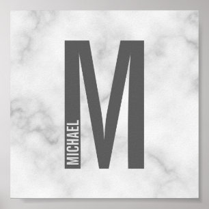 モダンはっきりしたパーソナライズされたモノグラム名 ポスター
