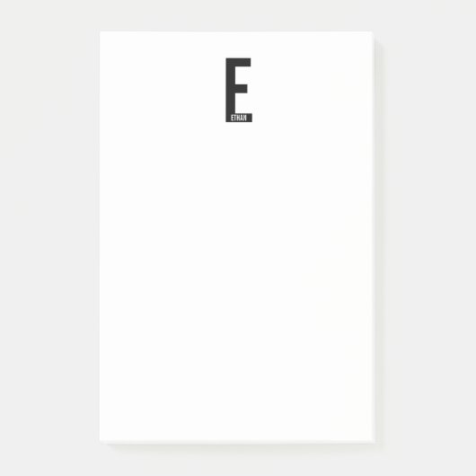 モダンはっきりしたパーソナライズされたモノグラム名 ポストイット (正面)