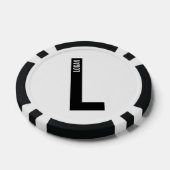 モダンはっきりしたパーソナライズされたモノグラム名 ポーカーチップ (シングル)