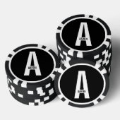 モダンはっきりしたパーソナライズされたモノグラム名 ポーカーチップ (積み重ね)