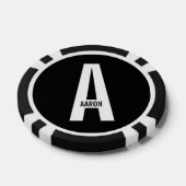 モダンはっきりしたパーソナライズされたモノグラム名 ポーカーチップ (シングル)