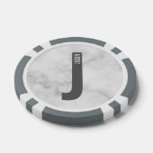 モダンはっきりしたパーソナライズされたモノグラム名 ポーカーチップ (シングル)