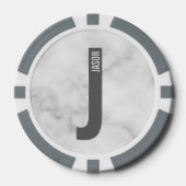 モダンはっきりしたパーソナライズされたモノグラム名 ポーカーチップ (正面)