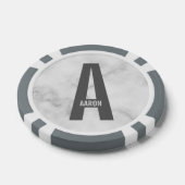 モダンはっきりしたパーソナライズされたモノグラム名 ポーカーチップ (シングル)