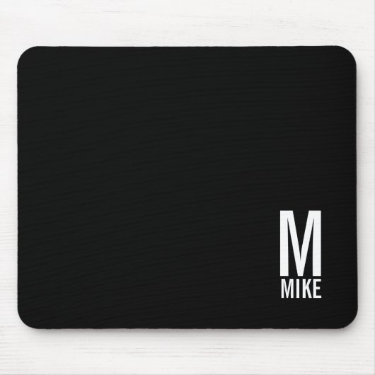 モダンはっきりしたパーソナライズされたモノグラム名 マウスパッド (正面)