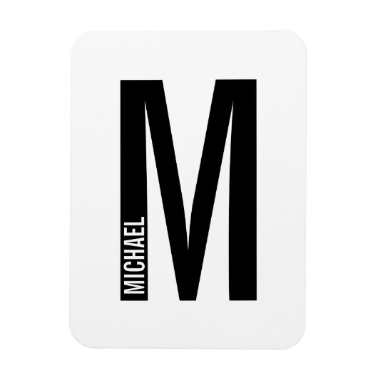 モダンはっきりしたパーソナライズされたモノグラム名 マグネット (縦)