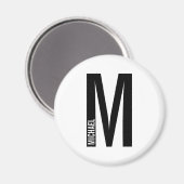モダンはっきりしたパーソナライズされたモノグラム名 マグネット (正面/裏面)