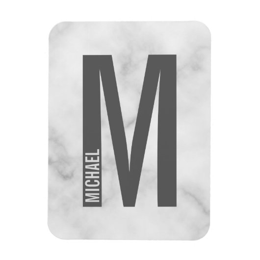 モダンはっきりしたパーソナライズされたモノグラム名 マグネット (縦)