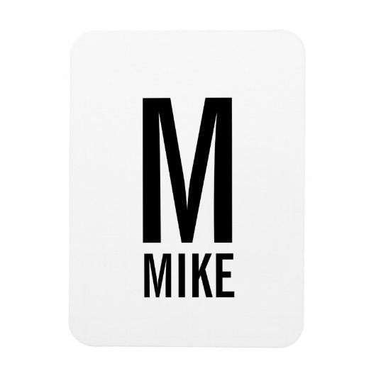 モダンはっきりしたパーソナライズされたモノグラム名 マグネット (縦)