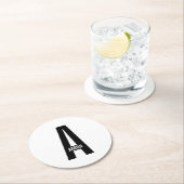 モダンはっきりしたパーソナライズされたモノグラム名 ラウンドペーパーコースター (インサイチュ)