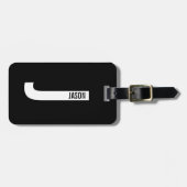 モダンはっきりしたパーソナライズされたモノグラム名 ラゲッジタグ (正面横)