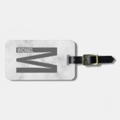 モダンはっきりしたパーソナライズされたモノグラム名 ラゲッジタグ (正面横)