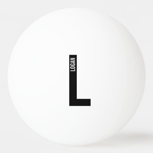 モダンはっきりしたパーソナライズされたモノグラム名 卓球ボール (裏面)