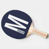 モダンはっきりしたパーソナライズされたモノグラム名 卓球ラケット (横)