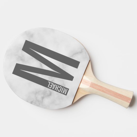 モダンはっきりしたパーソナライズされたモノグラム名 卓球ラケット (横)