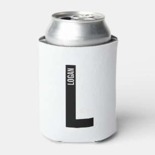 モダンはっきりしたパーソナライズされたモノグラム名 缶クーラー
