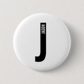 モダンはっきりしたパーソナライズされたモノグラム名 缶バッジ (正面)