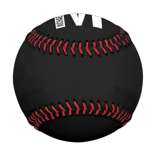 モダンはっきりしたパーソナライズされたモノグラム名 野球ボール (正面)