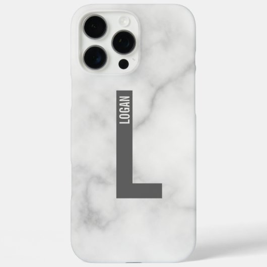 モダンはっきりしたパーソナライズされたモノグラム名 Case-Mate iPhoneケース (裏面)