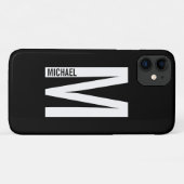 モダンはっきりしたパーソナライズされたモノグラム名 Case-Mate iPhoneケース (裏面(横))