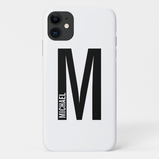 モダンはっきりしたパーソナライズされたモノグラム名 Case-Mate iPhoneケース (裏面)