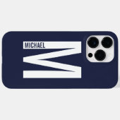 モダンはっきりしたパーソナライズされたモノグラム名 Case-Mate iPhoneケース (裏面 (横))