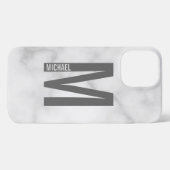 モダンはっきりしたパーソナライズされたモノグラム名 iPhoneケース (裏面横)