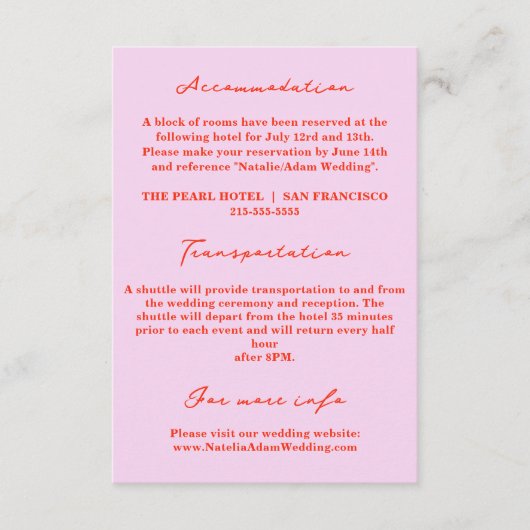 モダンはっきりしたファンキーレトロ結婚詳細 エンクロージャーカード (正面)