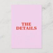 モダンはっきりしたファンキーレトロ結婚詳細 エンクロージャーカード (裏面)