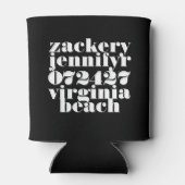 モダンはっきりしたファンキー結婚白黒 缶クーラー (裏面)