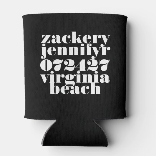 モダンはっきりしたファンキー結婚白黒 缶クーラー (裏面)