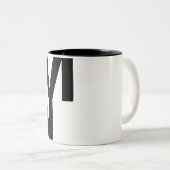 モダンはっきりしたフォントタイポグラフィユニークワードアートヴィヴィアン ツートーンマグカップ (正面右)