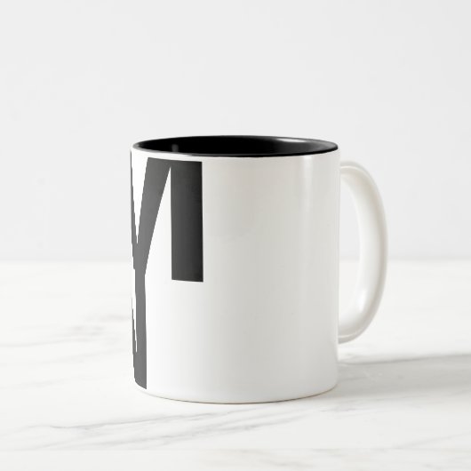 モダンはっきりしたフォントタイポグラフィユニークワードアートヴィヴィアン ツートーンマグカップ (正面右)