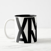 モダンはっきりしたフォントタイポグラフィユニークワードアートヴィヴィアン ツートーンマグカップ (左)