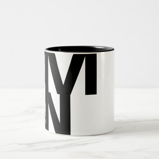 モダンはっきりしたフォントタイポグラフィユニークワードアートヴィヴィアン ツートーンマグカップ (中央)