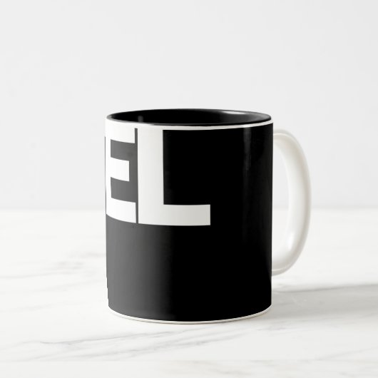 モダンはっきりしたフォントタイポグラフィユニークワードステラ ツートーンマグカップ (正面右)