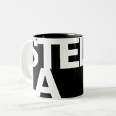 モダンはっきりしたフォントタイポグラフィユニークワードステラ ツートーンマグカップ (正面左)