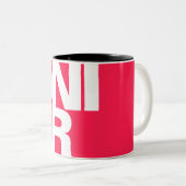 モダンはっきりしたフォントタイポグラフィ名ユニークジュニパー ツートーンマグカップ (正面右)