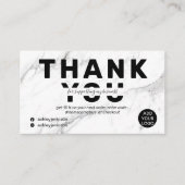 モダンはっきりしたフォント白大理石感謝してい命 名刺 (正面)
