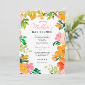 モダンはっきりしたフローラ台本の母の昼ブランチ 招待状 (スタンド正面)