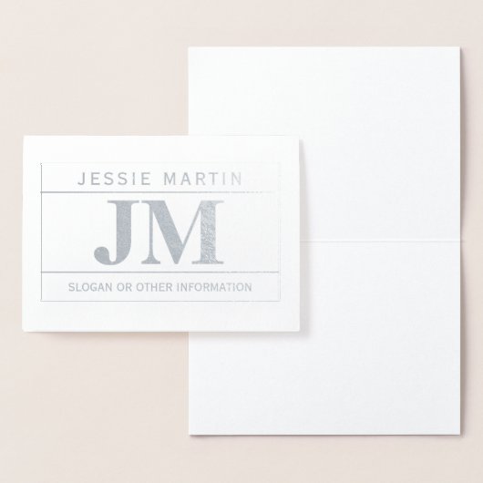 モダンはっきりしたプロフェッショナル |グレーとシルバー空白の 箔カード (ディスプレー)